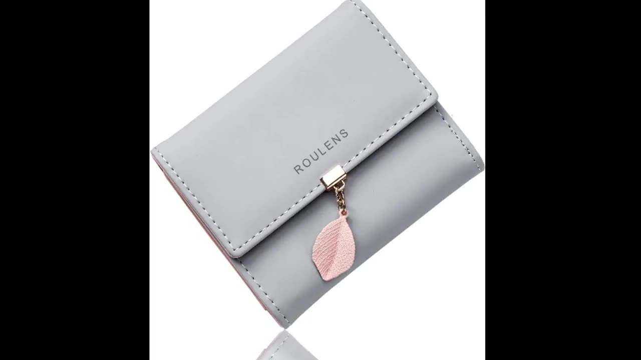Roulens Ladies Purse – RFID Blocking PU Leather Wallet with Leaf Pendant