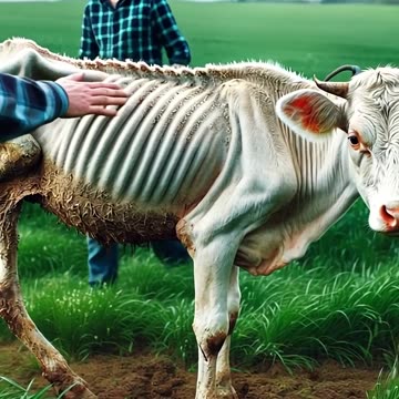 Rescue a week cow from an alligator🐊#cow #weakanimals #alligator #crocodile #humanity #rescueanimals
