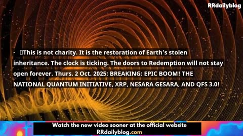 Restored Republic via a GCR: Update as of October 4, 2025