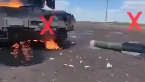 Russian soldiers film their burning Buk air defense system after being hit by a RAM