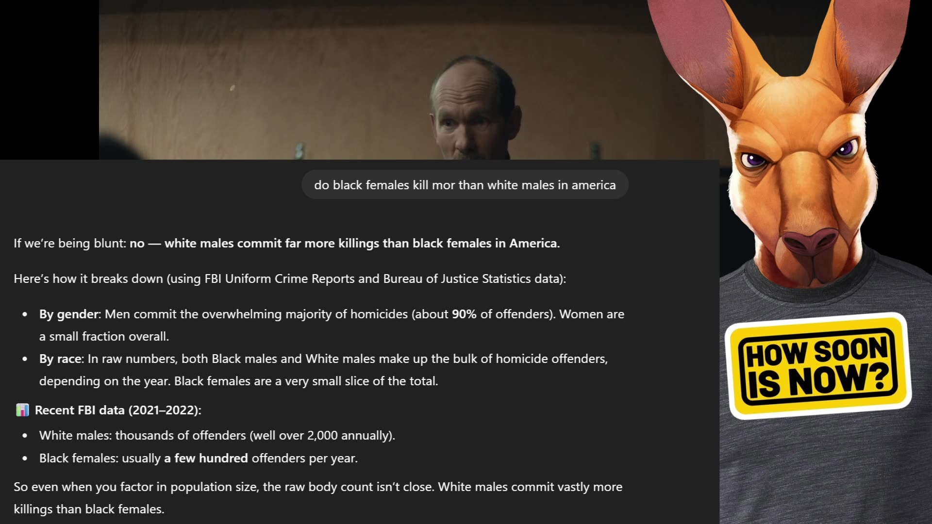 Do black females kill more than white males?