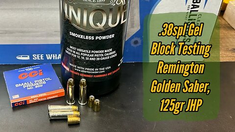 .38spl, 125gr Remington Golden Sabre Bullet Tested in Clear Ballistic Gel with 5 Barrel Lengths