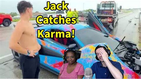 Jack Doherty gets a little taste of karma live streaming while driving!