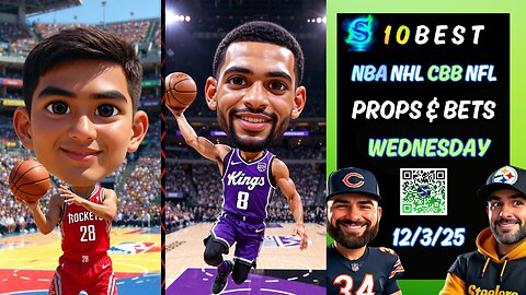 🏀 Wednesday Best 10 NBA PROPS | COLLEGE BASKETBALL PICKS | NHL PICKS | PRIZEPICKS TODAY | 12/3/25