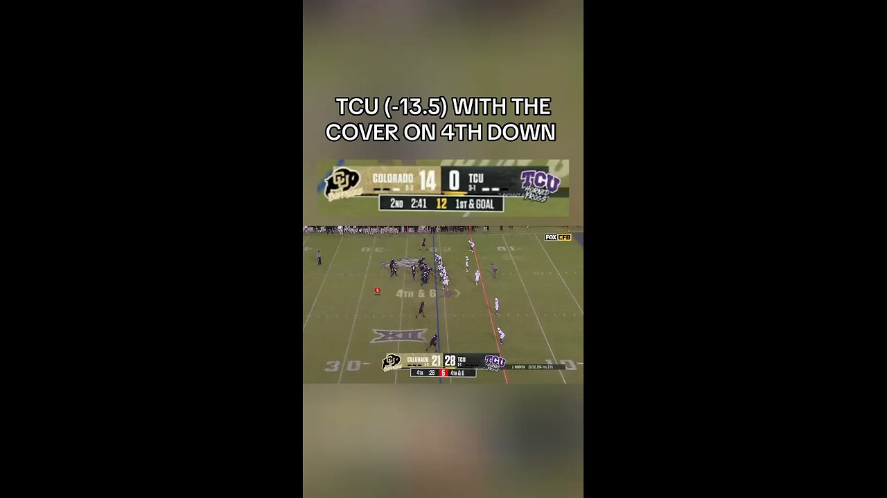 From down 14-0 to not only win, but cover -13.5! TCU -13.5 ends off a 6-1 day in CFB for us!✅🔥