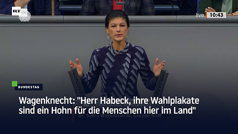 Wagenknecht: "Herr Habeck, ihre Wahlplakate sind ein Hohn für die Menschen hier im Land"