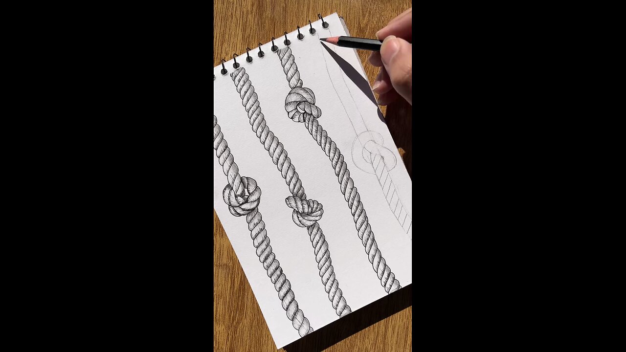 I tried drawing realistic ropes. How does it look? Need your feedback #zentangleart #drawings