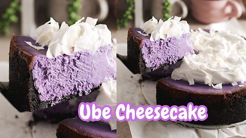 Ube Cheesecake | oreo cookie crust, coconut whipped cream
