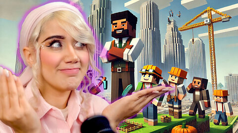 melina builds a city in minecraft