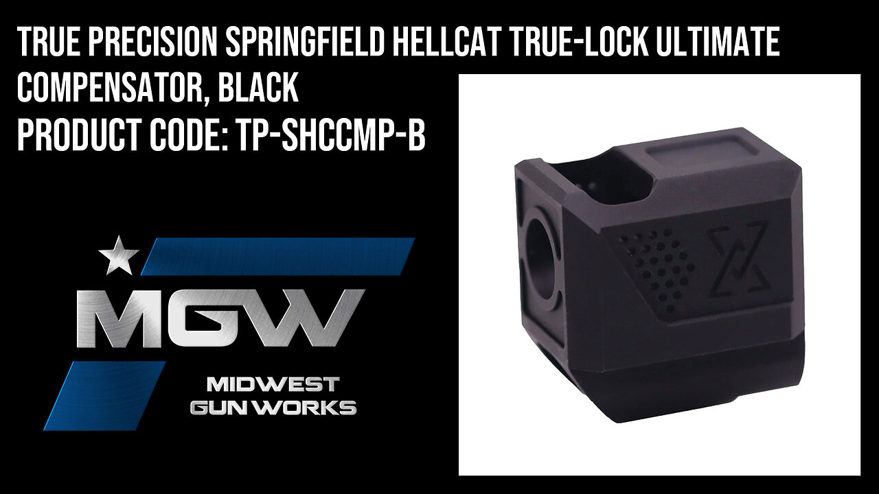 True Precision Springfield Hellcat True-Lock Ultimate Compensator, Black - TP-SHCCMP-B