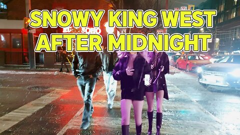 【4K】Toronto Freezing Rain Night Downtown ❄️🌧️ Canada 🇨🇦