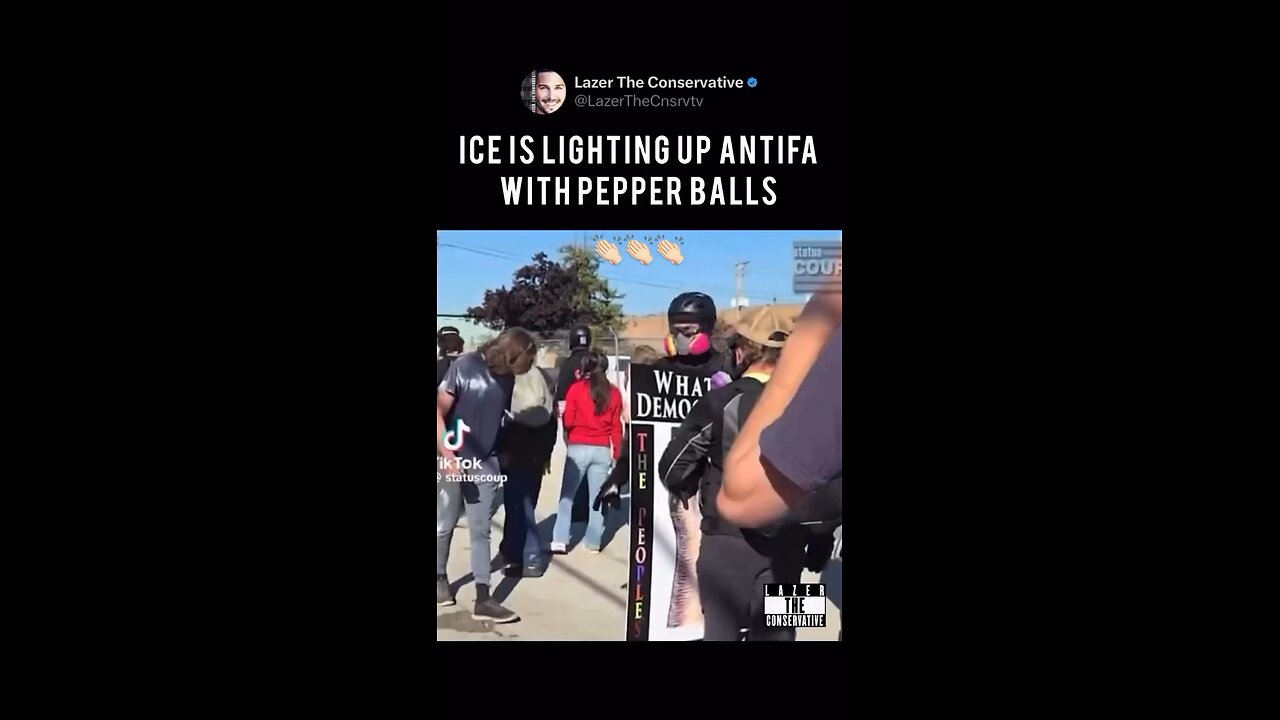 Ice is lighting up antifa with pepper balls