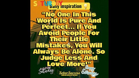🗣Be Tolerant! Judge Less, Love More Today‼️❤️#DailyInspiration #MorningQuote #SoberCoach #Quotes