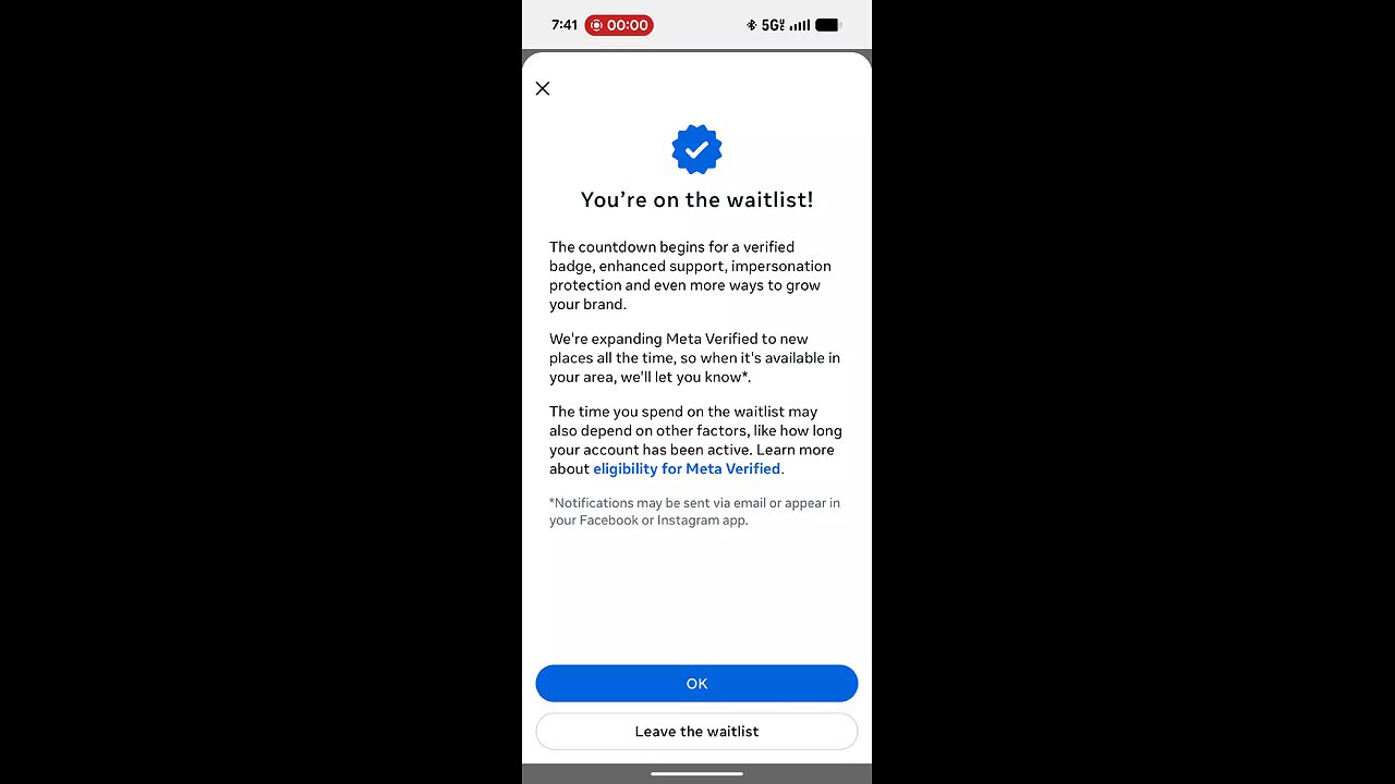 I need support for Meta Verified. October 11, 2025.