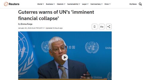 United Nations Running out of Money - We should all panic!