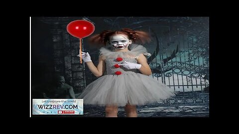 Halloween Girls Pennywise Tutu Dress Kids Cosplay Scary Gray Clown Costume Girl Review