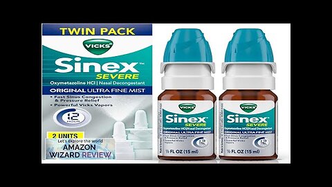 Vicks Sinex SEVERE Nasal Spray Original Ultra Fine Mist Decongestant Medicine Relief Review