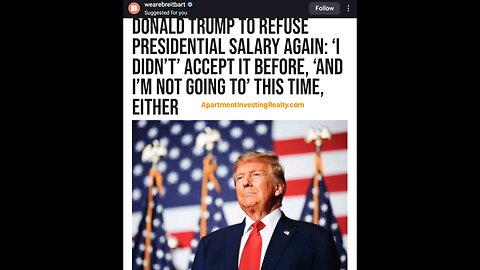 President Trump: AGAIN Wouldn't Take A Salary 💸