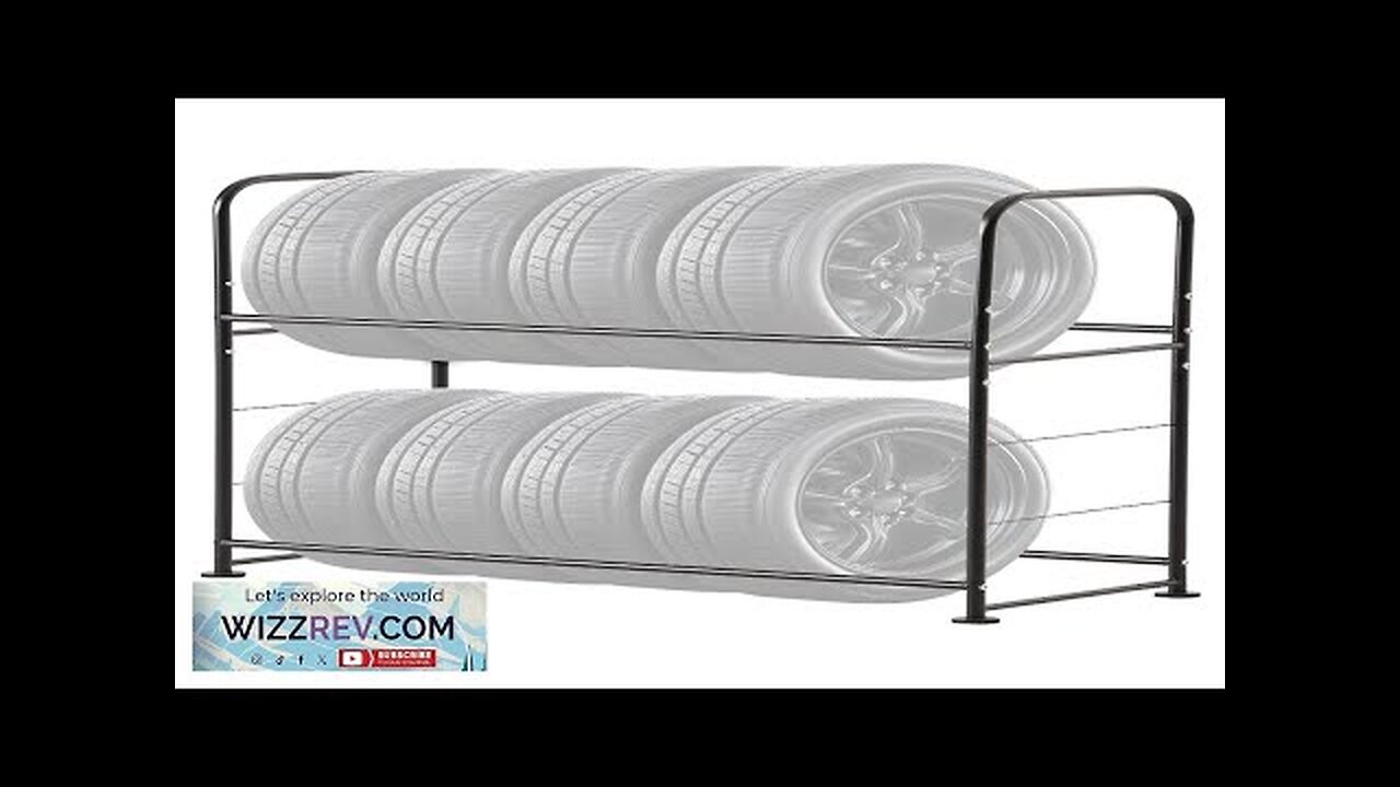 Tire Storage Rack 2-Shelf Tire Holder Stand Holds up to 8 Standard Review