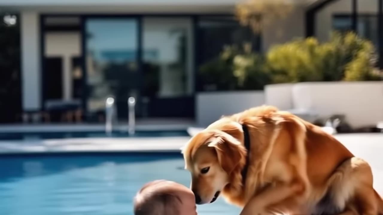 DOG AND BABY IN POOL Funny Animals 2025 ?? - Funniest Cats and Dogs video ?? ?? #shorts