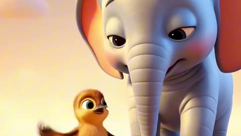 Cutest animal duo EVER! 🐘🐦 A friendship story #animalvideos #elephant #babyelephan #cuteanimals