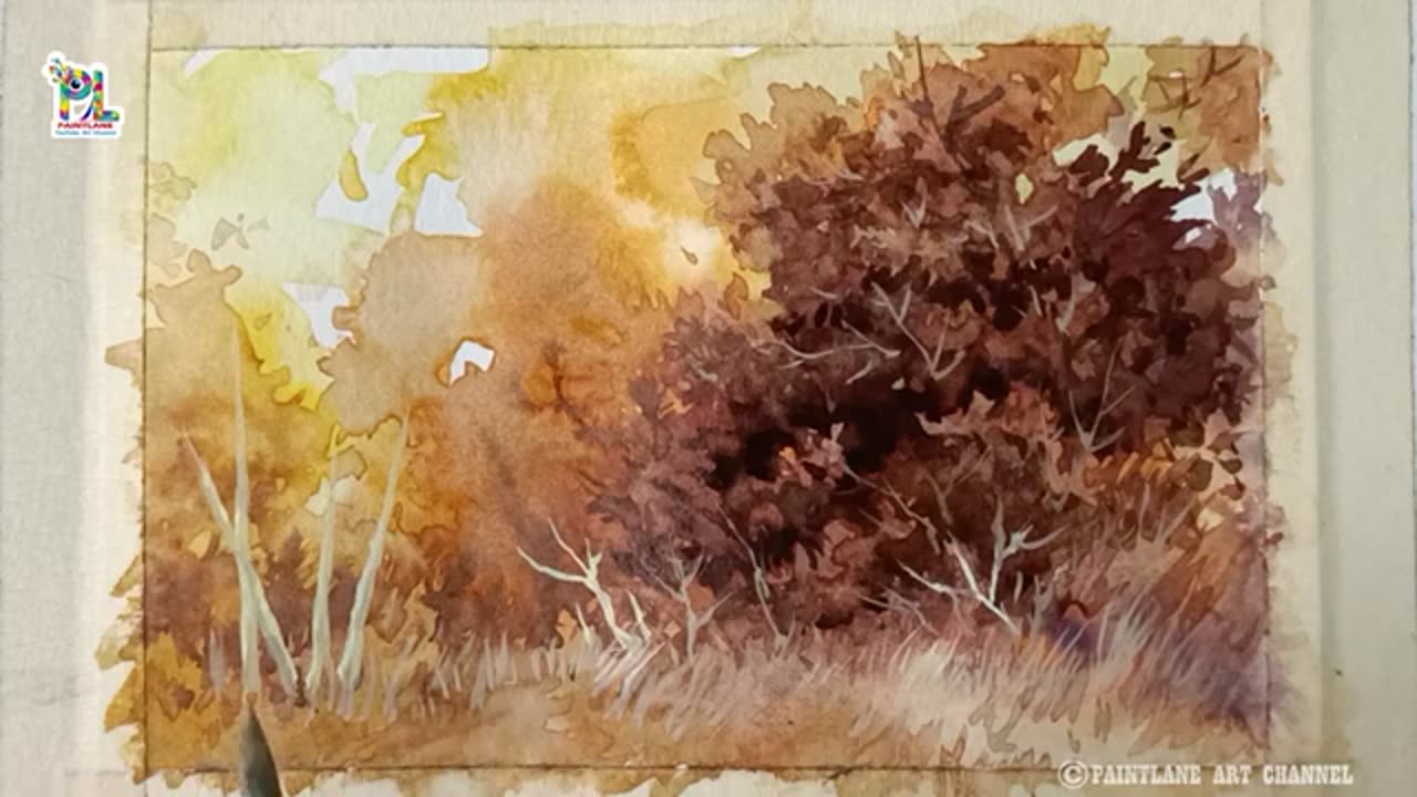 How to paint Forest Landscape with Water Color Painting