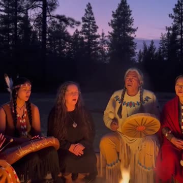 Native American Singing around the Fire