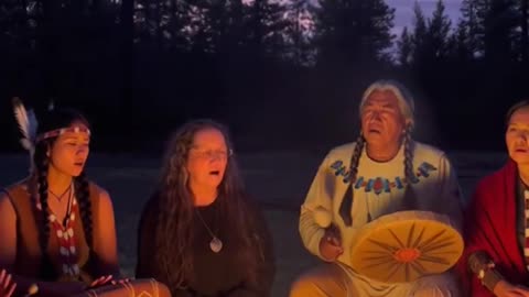 Native American Singing around the Fire