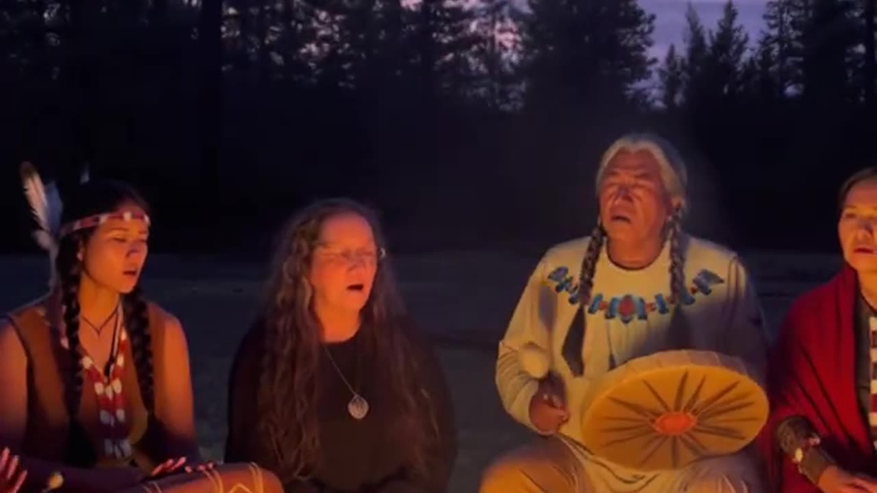 Native American Singing around the Fire