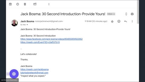 Jack Bosma: 30 Second Introduction-Provide Yours!