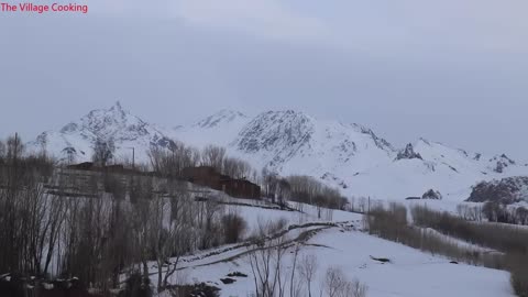 One Day in the Highest mountains Village of Afghanistan -50°C/ Villager Cooking Gizzard Fried Recip