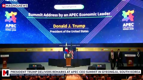 🇺🇸|🇰🇷 President Trump Delivers Remarks at APEC CEO Summit in Gyeongju, South Korea [LIVE]