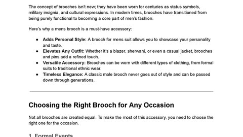 Men’s Brooch Styling Tips: How to Add Elegance to Any Outfit