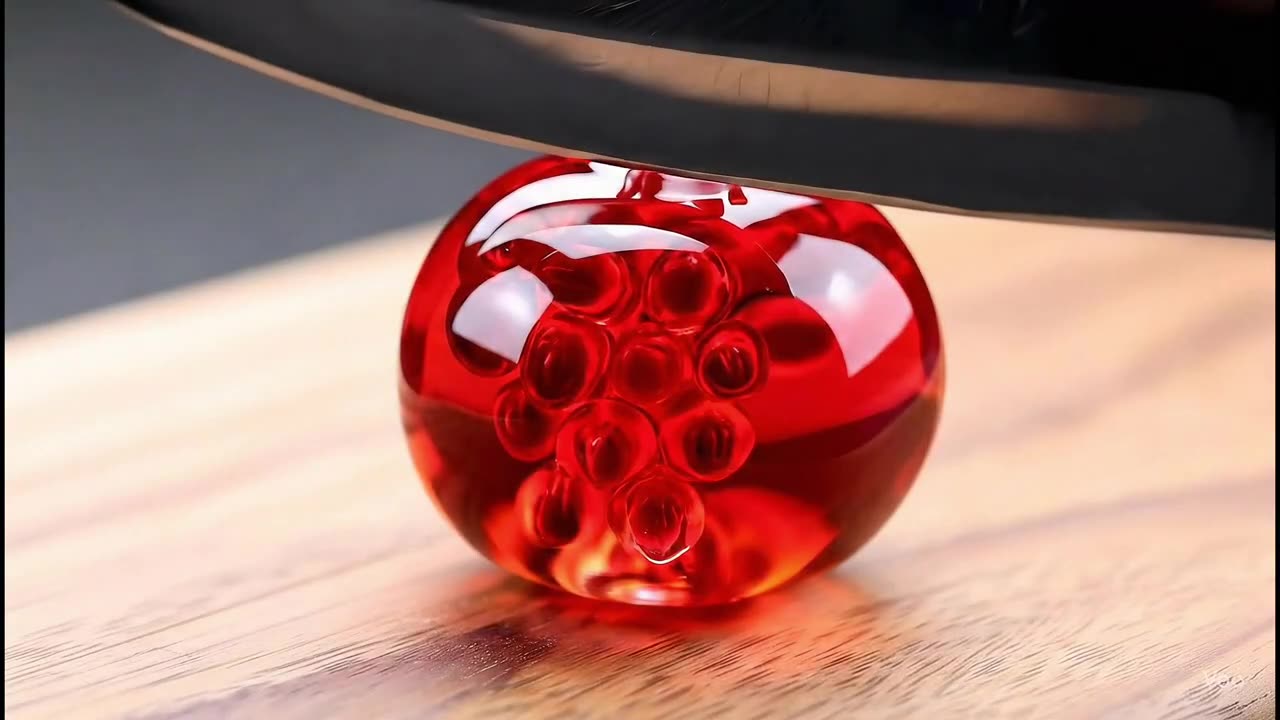 AI ASMR Glass Fruit Cutting