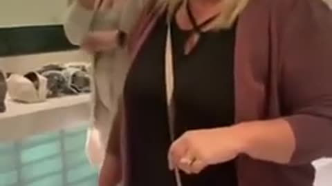 woman reviews her first first all gender restroom at the airport