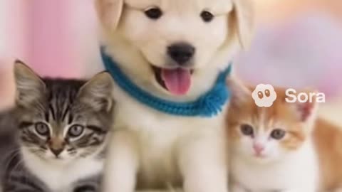 cute kittens and puppies Ai