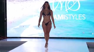 Lucero Alejo in Slow Motion Miami Swim Bikini Run Video