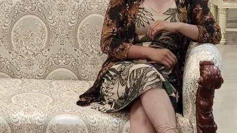 Royal Teak Wood Sofa Set in PU Finish | Printed Fabric Luxury + Side Tables