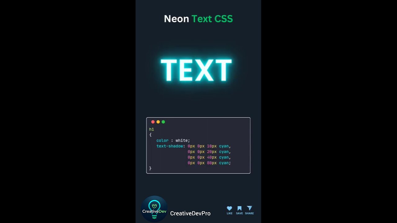 Neon Text Effect CSS