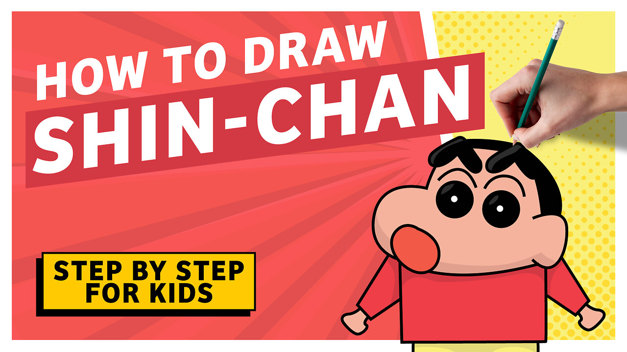How to Draw Shin Chan Easy Line Drawing for Kids, Children and Toddlers Step by Step Drawing