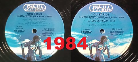 QUIET RIOT, "Mama Weer All Crazee Now / Metal Health / Let's Get Crazy", 1984, PASHA, CBS, Inc.