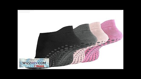 Women's Yoga Pilates Socks-Non-Slip Yoga Sport Socks-Suitable for Ballet and Fitness-4 Pairs Review