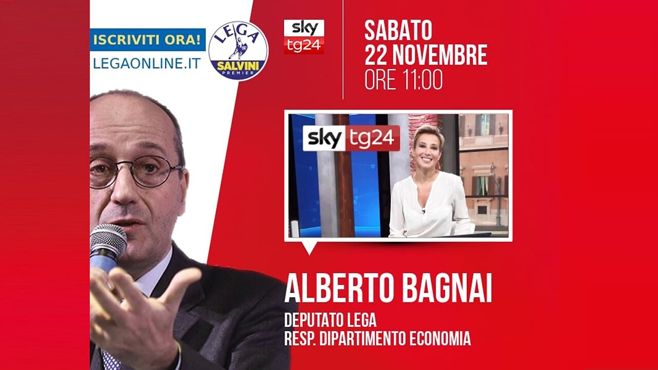 🔴Interventi dell'On. Alberto Bagnai, Responsabile econ. Lega, ospite a Start su SkyTg24 (22.11.2025)