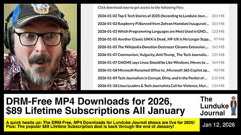 DRM-Free MP4 Downloads for 2026, $89 Lifetime Subs All January