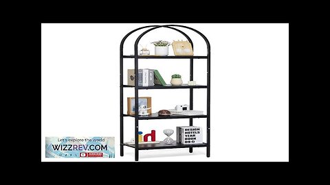 Metal Bookshelf Rustic Bookshelf 4-Tier for Living room Bedroom & Office Review