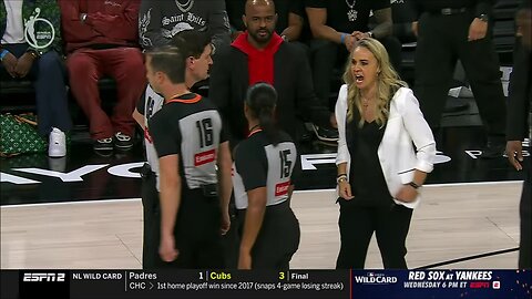 😱 TECH, SECURITY protects ref from Becky Hammon | WNBA playoffs basketball, Indiana Fever