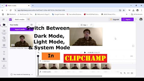 Switch Between Dark Mode, Light Mode, & System Mode In Clipchamp