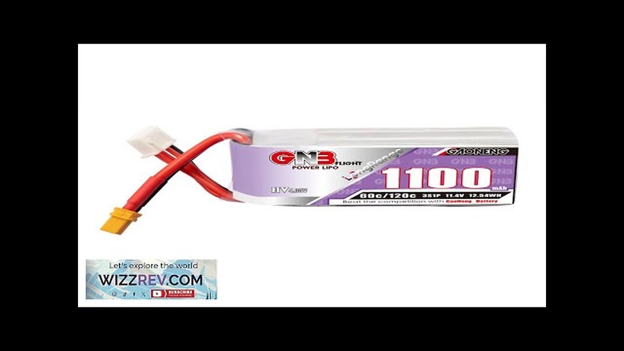 Gaoneng GNB 11.4V 1100mAh 60C 3S LiPo Battery XT30 / XT60 Plug Review