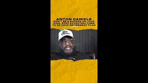 #antondaniels Don’t be a burden on your kids, stop expecting them to be your retirement plan