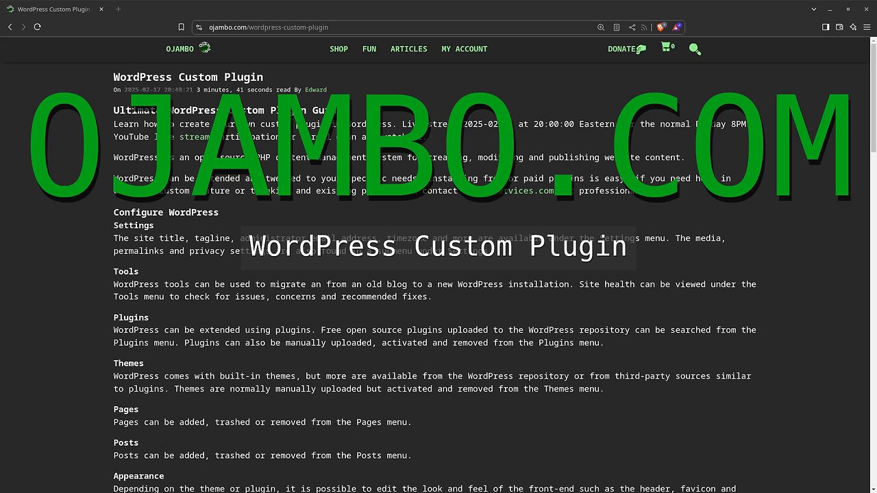 WordPress Custom Plugin